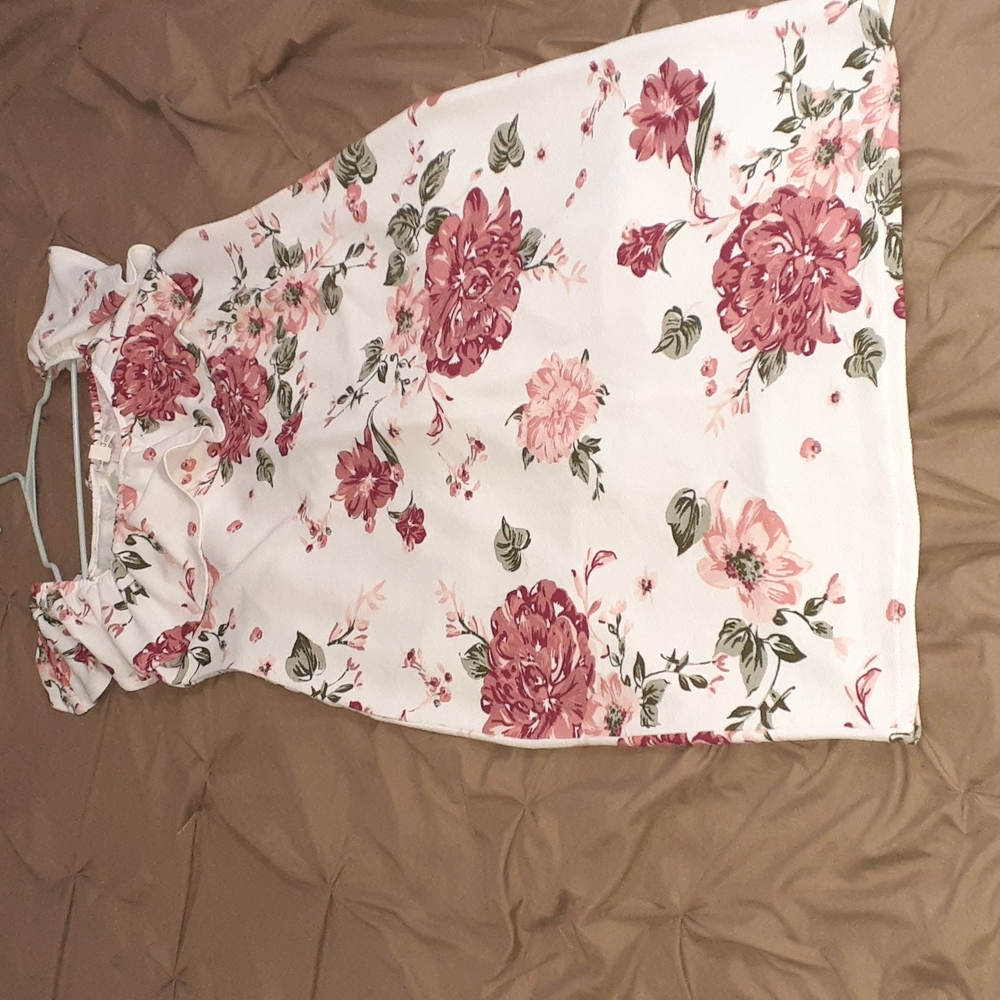 Floral print below the knee dress